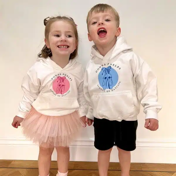 Kids Hoodies from The Tiny Ballet Company Blue & Pink